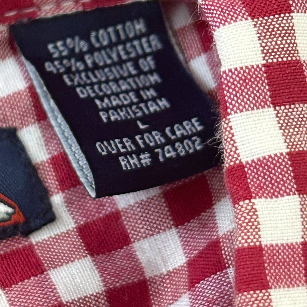 University of Alabama Gingham Long Sleeve Button Down Size Large Embroidered  A - Picture 8 of 12